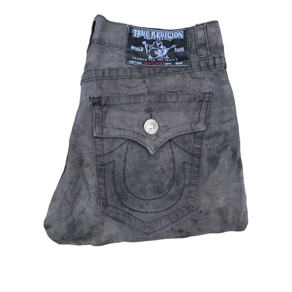 VINTAGE True Religion Jeans Size 36 JOEY SUPER T Gray Camo - Picture 8 of 11
